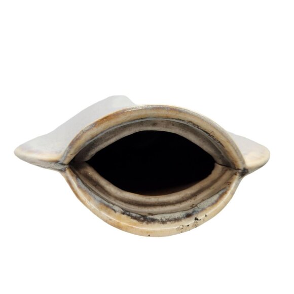 Priscilla Fursdon Vase Signed FP Dragonflies Blue Cream Black 6.25 in High - Picture 5 of 8